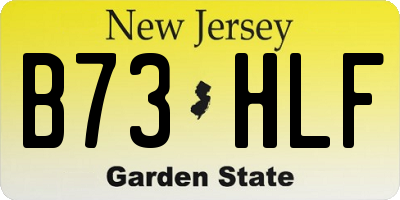 NJ license plate B73HLF
