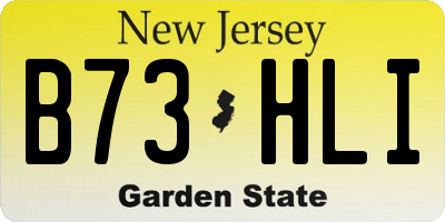 NJ license plate B73HLI