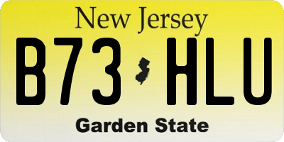 NJ license plate B73HLU