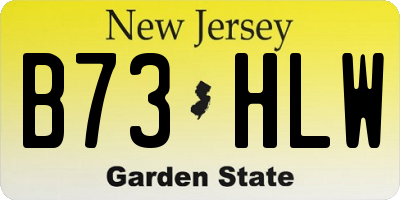 NJ license plate B73HLW