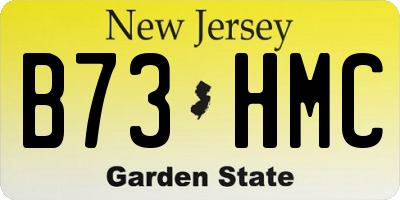 NJ license plate B73HMC