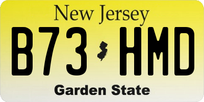 NJ license plate B73HMD