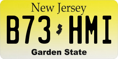 NJ license plate B73HMI
