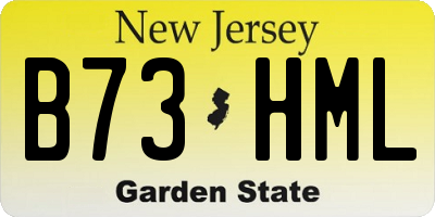 NJ license plate B73HML