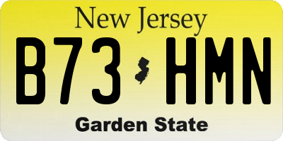 NJ license plate B73HMN