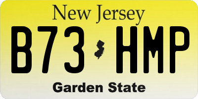 NJ license plate B73HMP