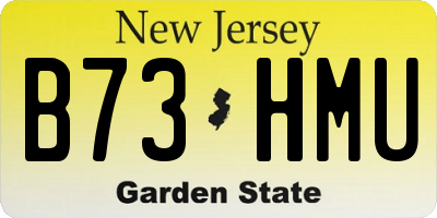 NJ license plate B73HMU