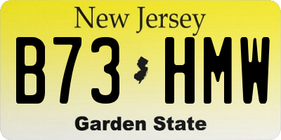 NJ license plate B73HMW