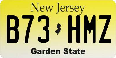 NJ license plate B73HMZ