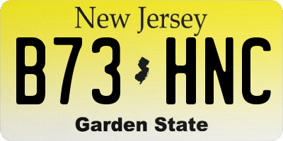 NJ license plate B73HNC