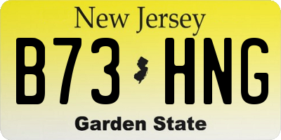 NJ license plate B73HNG