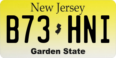 NJ license plate B73HNI