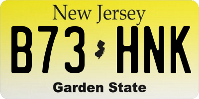 NJ license plate B73HNK