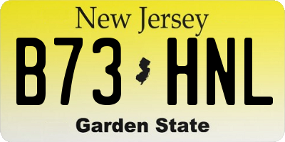NJ license plate B73HNL