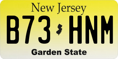 NJ license plate B73HNM