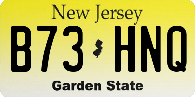 NJ license plate B73HNQ