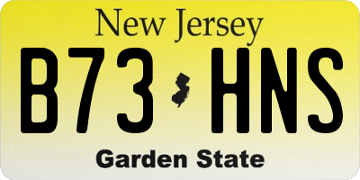 NJ license plate B73HNS