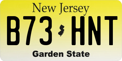 NJ license plate B73HNT