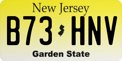 NJ license plate B73HNV