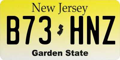 NJ license plate B73HNZ