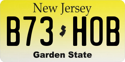 NJ license plate B73HOB
