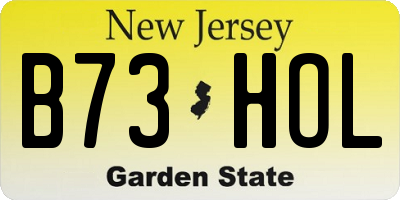 NJ license plate B73HOL