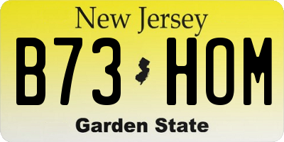 NJ license plate B73HOM