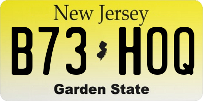 NJ license plate B73HOQ