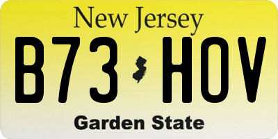 NJ license plate B73HOV