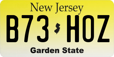 NJ license plate B73HOZ