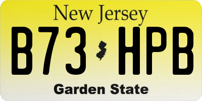 NJ license plate B73HPB