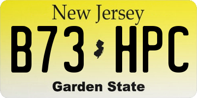 NJ license plate B73HPC