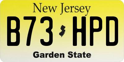 NJ license plate B73HPD