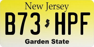 NJ license plate B73HPF
