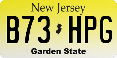 NJ license plate B73HPG