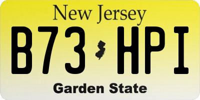 NJ license plate B73HPI