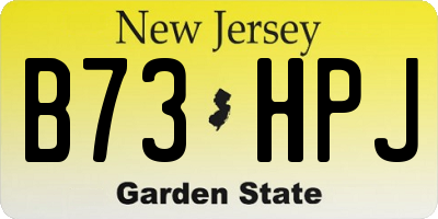 NJ license plate B73HPJ