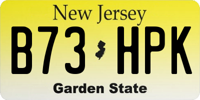 NJ license plate B73HPK