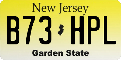 NJ license plate B73HPL