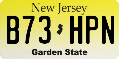 NJ license plate B73HPN