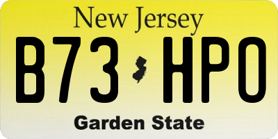 NJ license plate B73HPO