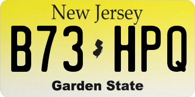 NJ license plate B73HPQ