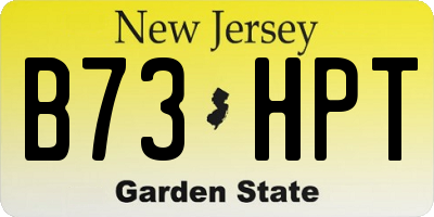 NJ license plate B73HPT