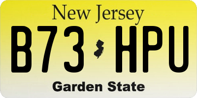 NJ license plate B73HPU