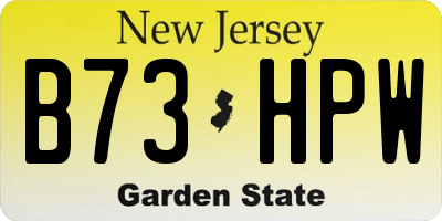 NJ license plate B73HPW