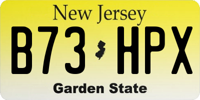 NJ license plate B73HPX