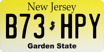 NJ license plate B73HPY