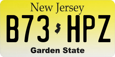NJ license plate B73HPZ