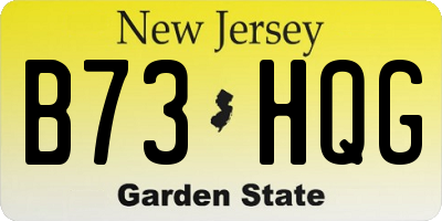 NJ license plate B73HQG