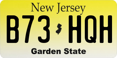 NJ license plate B73HQH